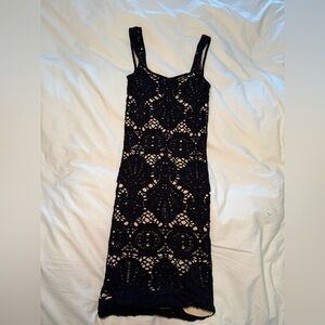 Original Free People Intimately Elegant Black Lace Bodycon Dress
